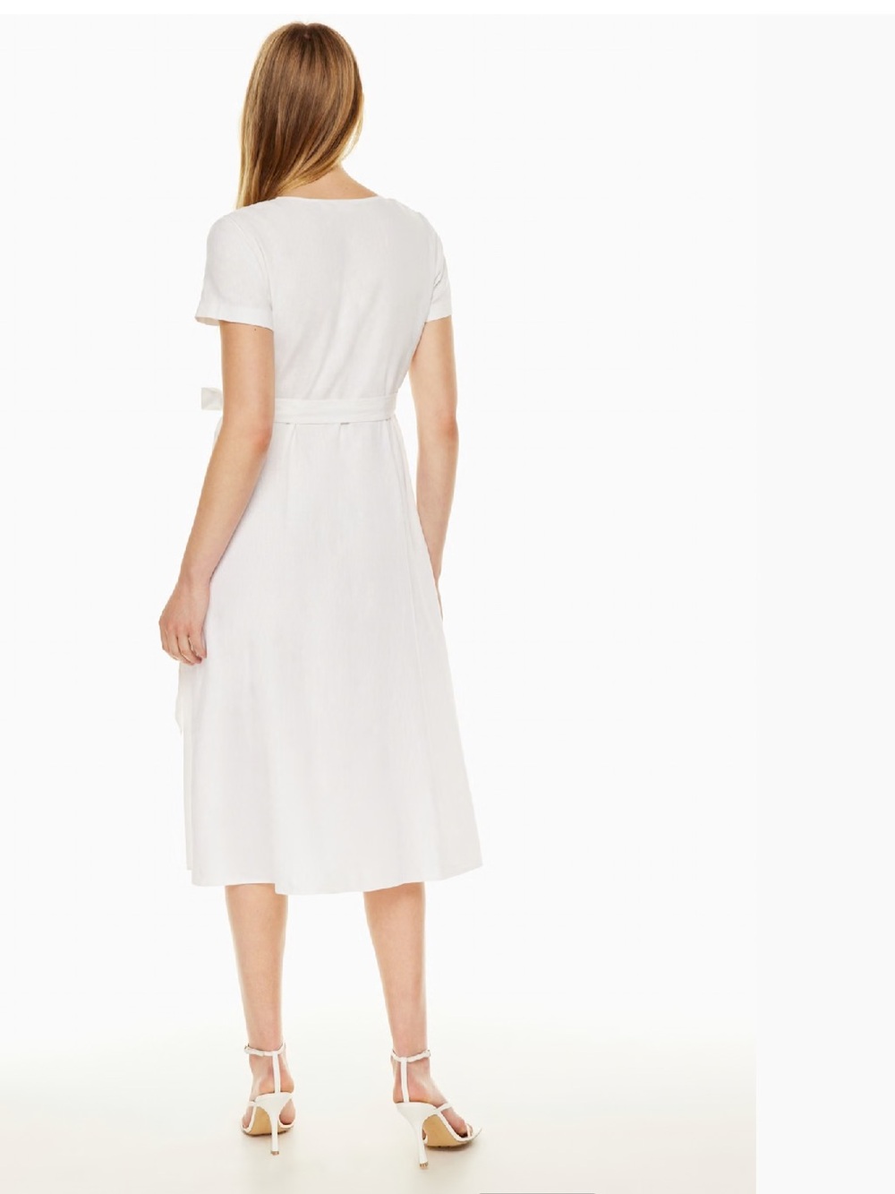 Aritzia Linen Wrap Midi Dress - White - Picture 5 of 11
